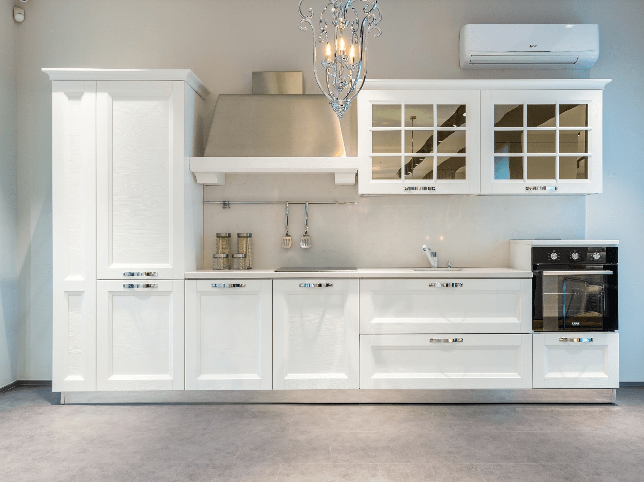 White appliances in a kitchen